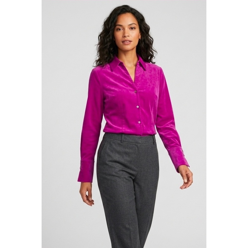 Pink Jones New York Collection Blouse, 100% Silk, Size 14